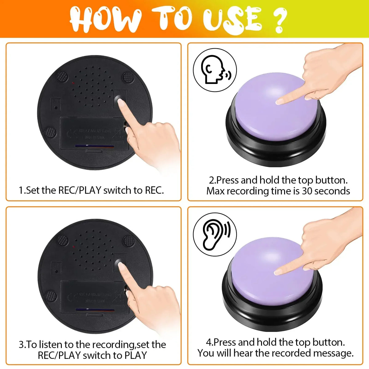 Voice Recording Button Pet Toys Dog Buttons - MyPetDollar.com