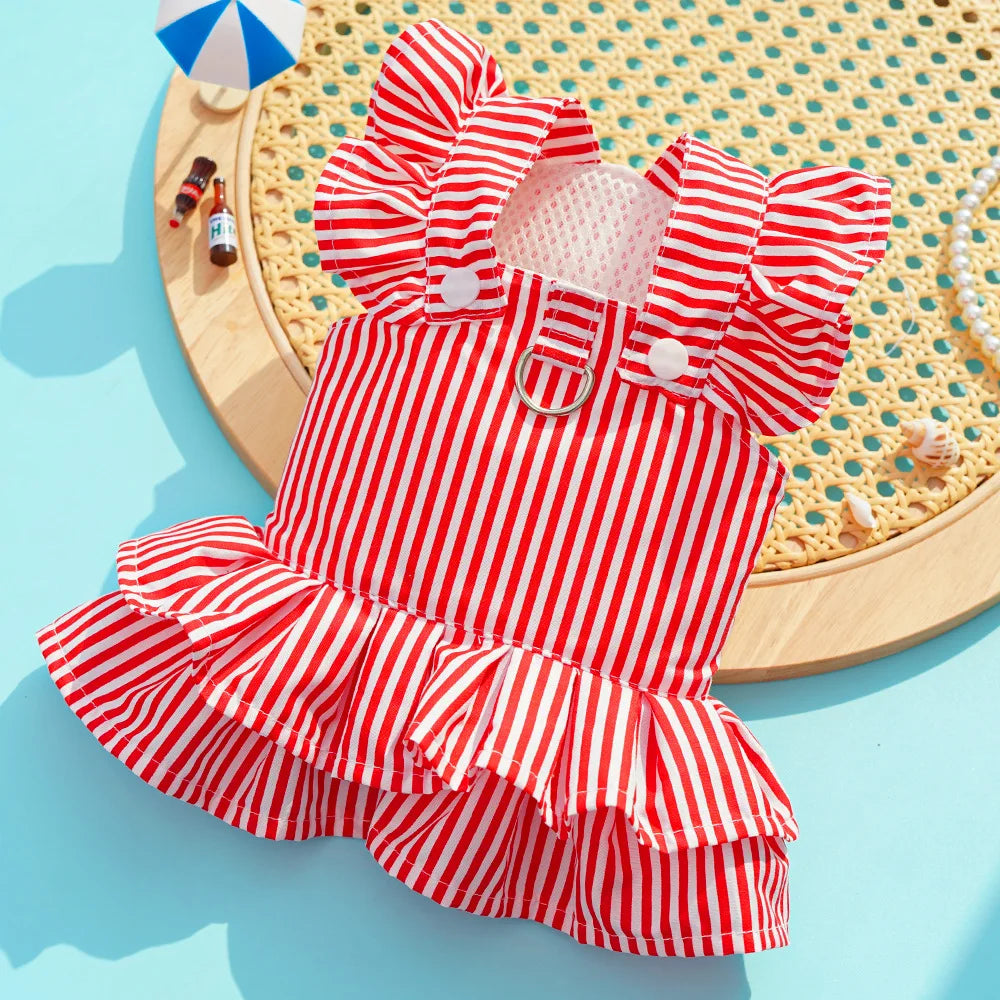 1Pcs Princess Style Dog Clothes Striped Cat - MyPetDollar.com