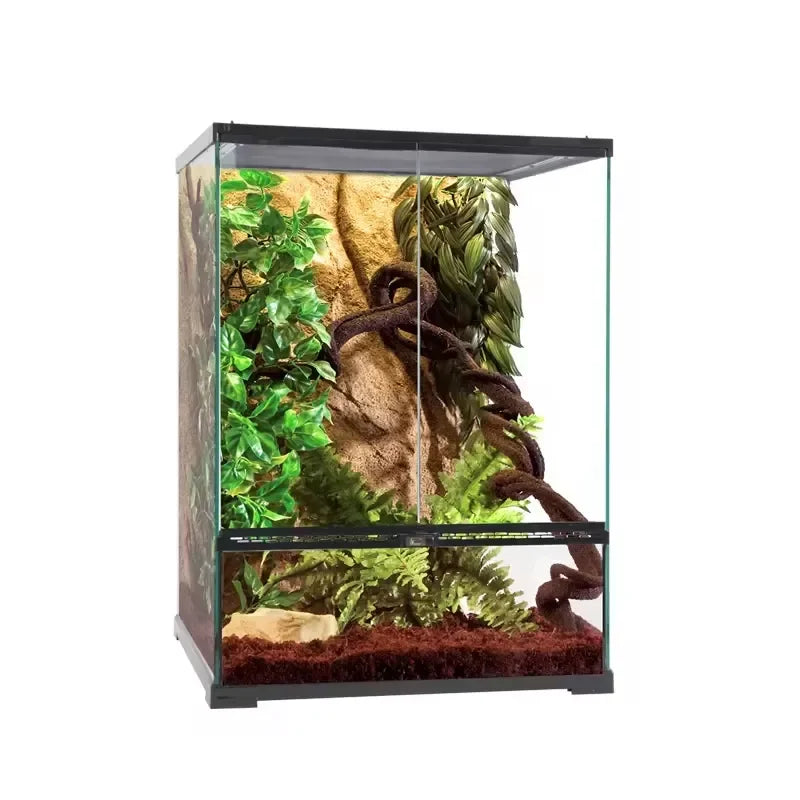 Glass Terrarium Double Door Rainforest Cage - MyPetDollar.com