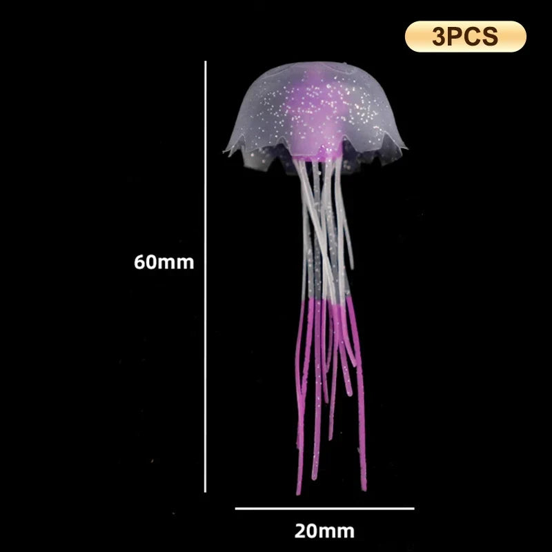 3Pcs Glowing Silicone Jellyfish Aquarium - MyPetDollar.com