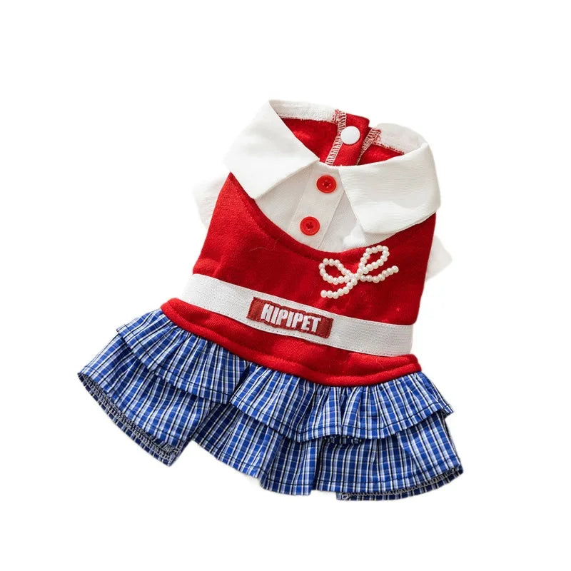 Pet clothes college pleated skirt teddy bear - MyPetDollar.com