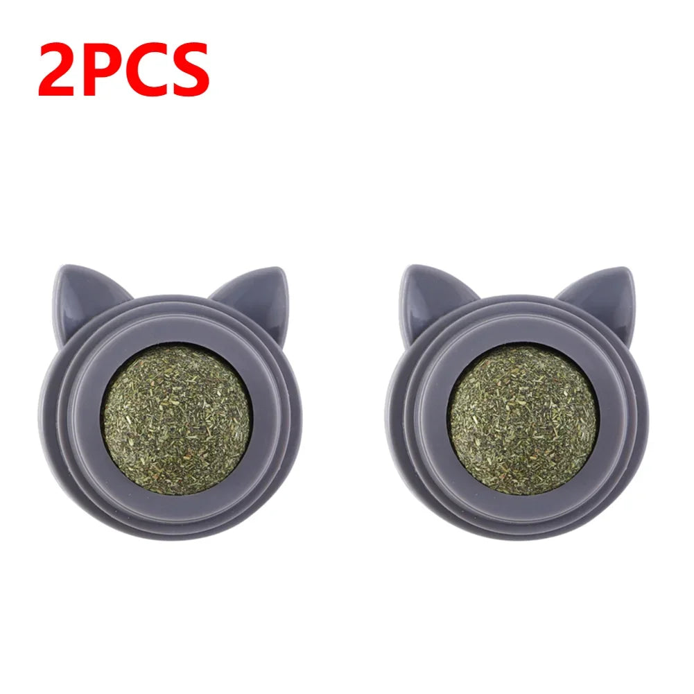 1- Pet Catnip Toys Wall Ball Licking Snacks Safety Healthy – 11 Colors