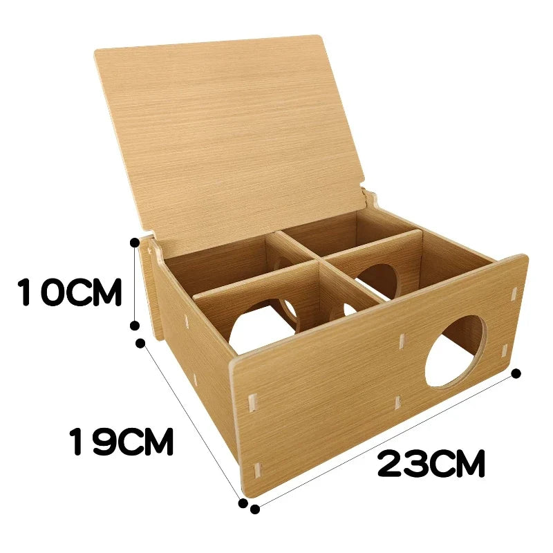 Wooden Hamster Hideout Tunnel for Small Pets