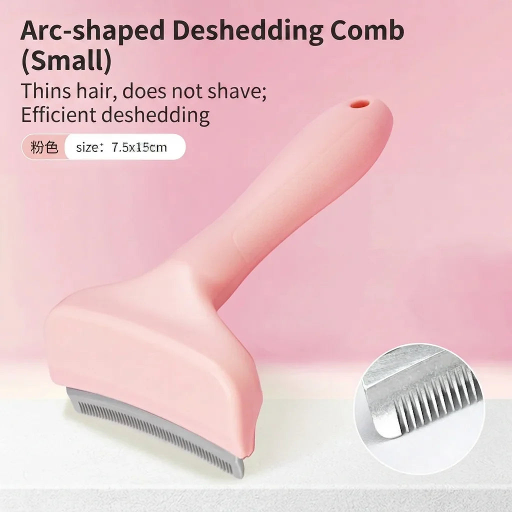 Yy30 Pet Deshedding Brush with Safe Rounded Teeth Non Slip