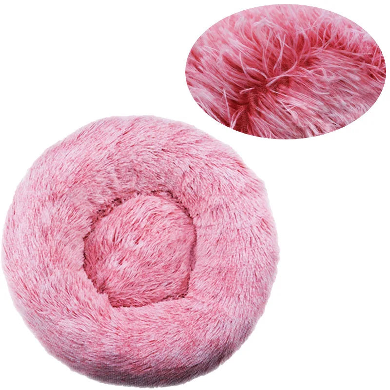 Round Dog Bed Winter Warm Cat Bed Plush - MyPetDollar.com