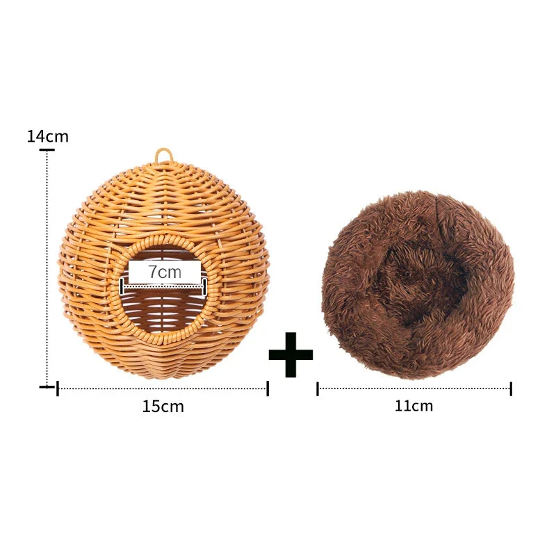 Bird Nest Fake Grass Handwoven Cage – 13 Colors