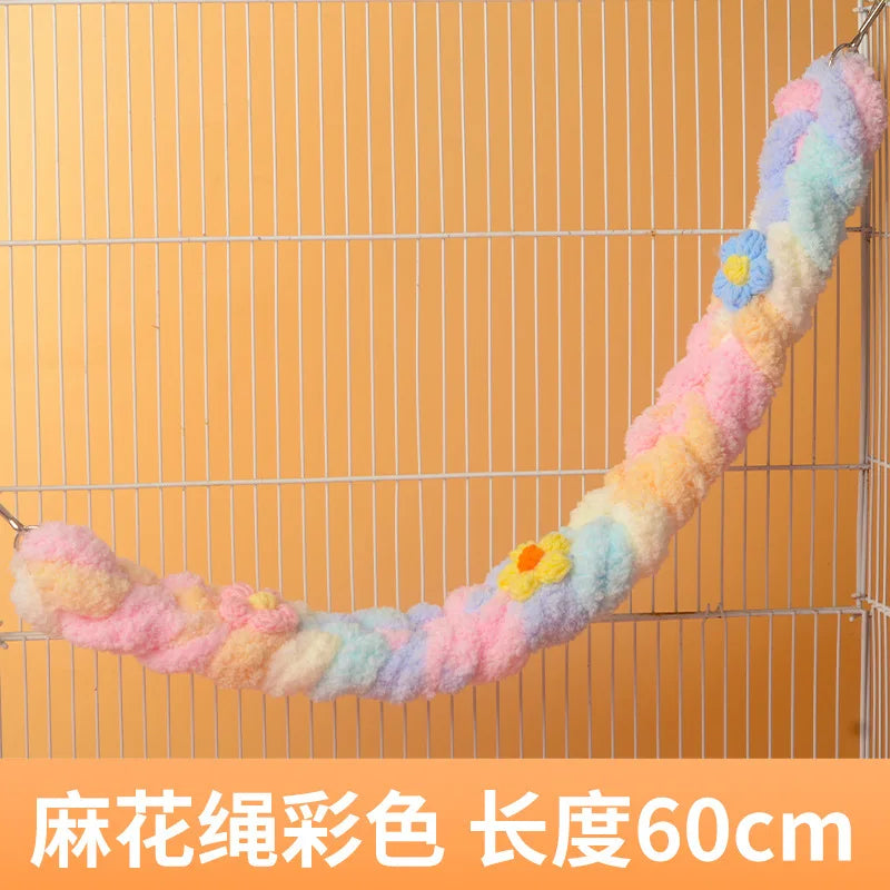 Interactive Cotton Rope Hamster Hanging Swing for Small Pets