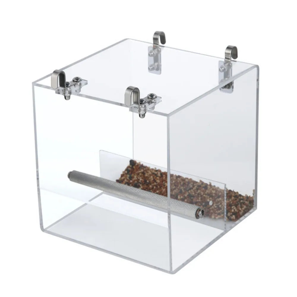 Acrylic Practical Transparent Bird Automatic Food Feeder