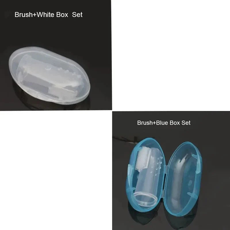 1 2 Soft Pet Finger Toothbrush Teddy Dog Grooming Brush