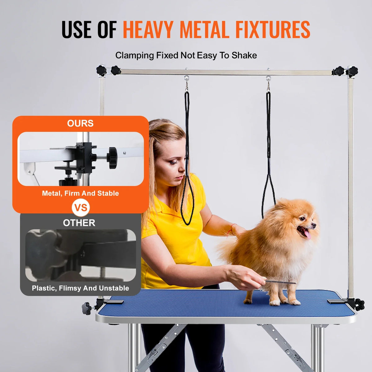 SucceBuy Pet Grooming Table Two Arms w/ - MyPetDollar.com