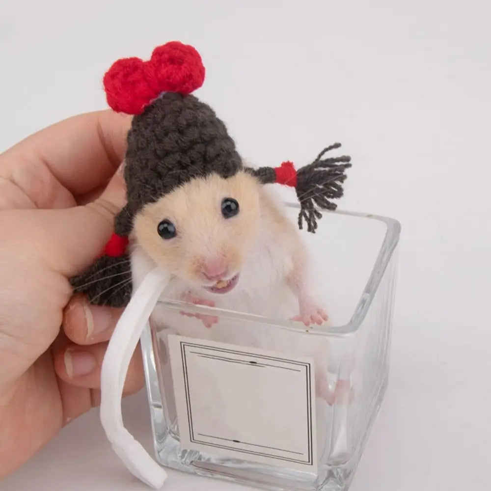 Portable Cartoon Hamster Hat Handmade Soft Pet Knitted – Small Pet Supplies