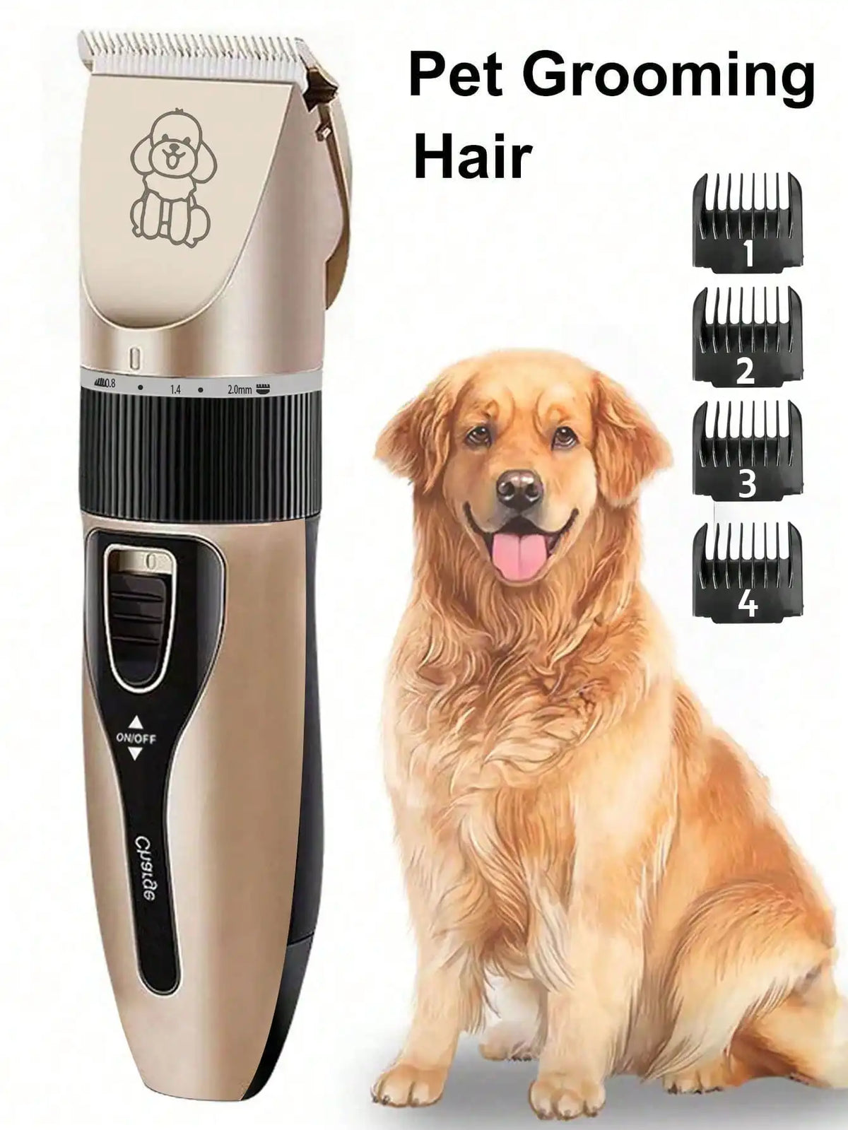 Rechargeable Pet Hair Trimmer Electric Quiet Grooming Kit