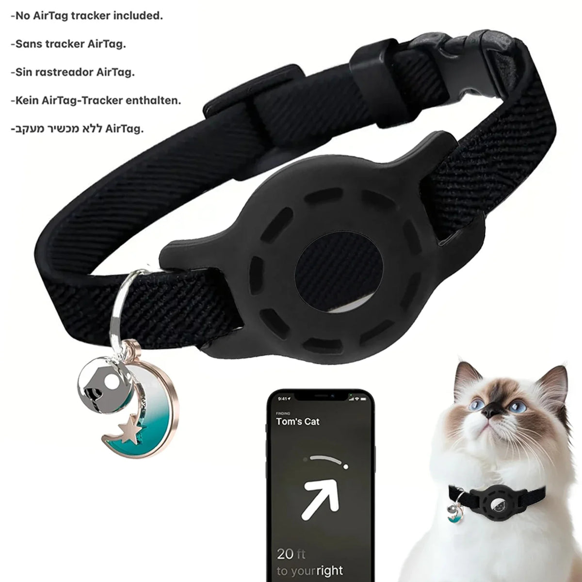Fashion Airtag Pet Collar Adjustable Elastic - MyPetDollar.com