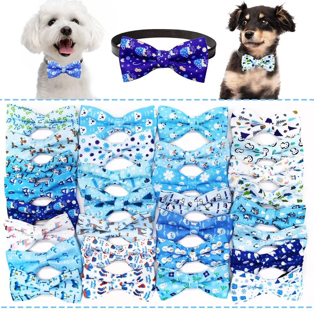 50PCS Winter Dog Bow Tie For Collar - MyPetDollar.com