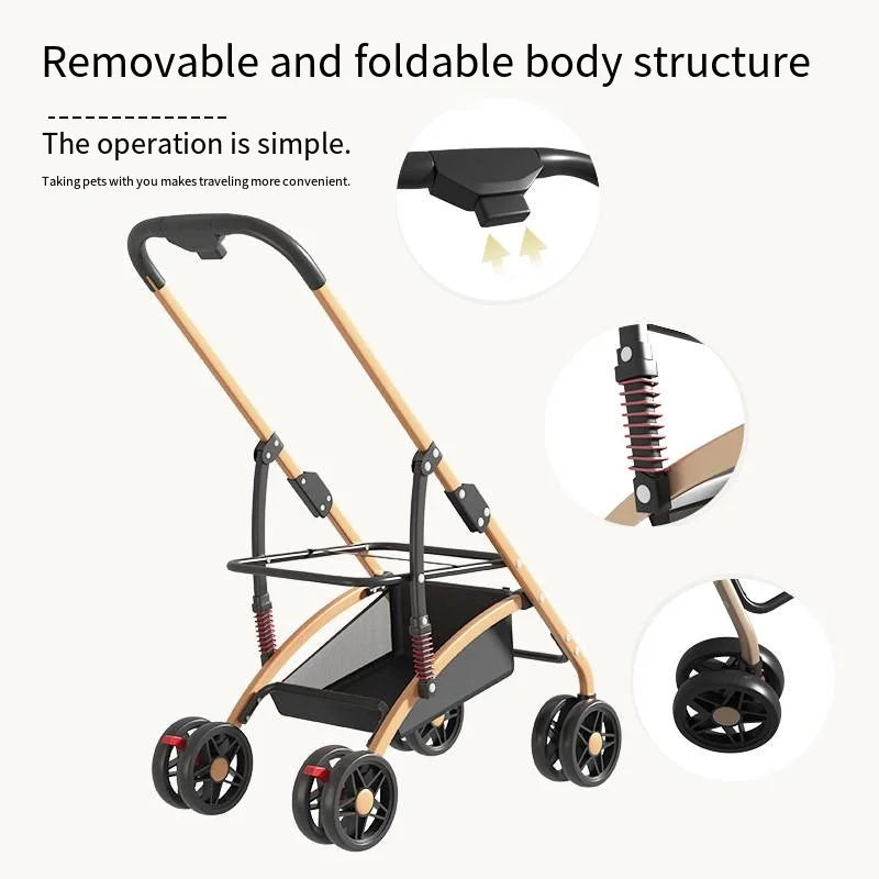 Pet Outdoor Small Stroller Detachable Dog - MyPetDollar.com