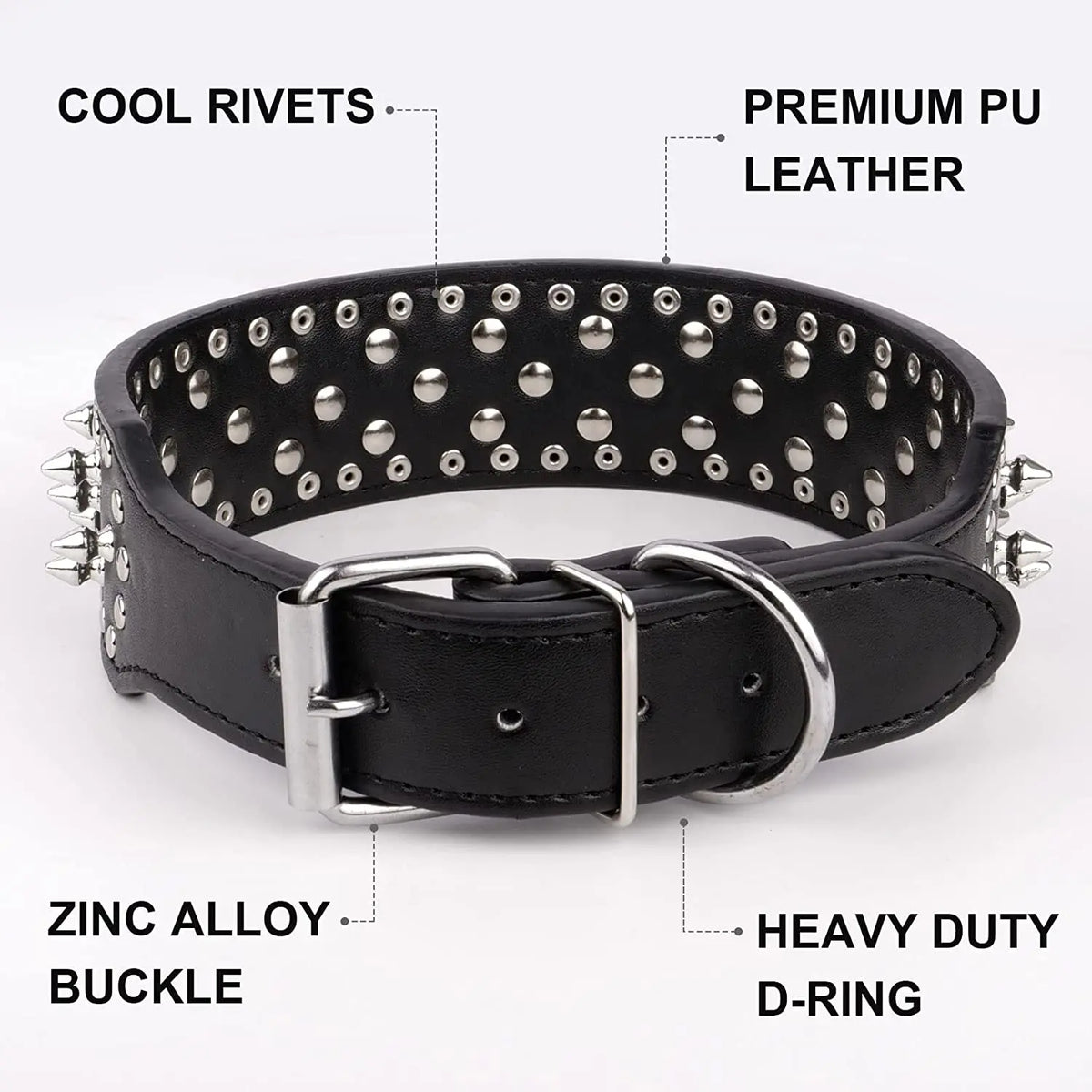Spiked large dog collar For Medium Large - MyPetDollar.com