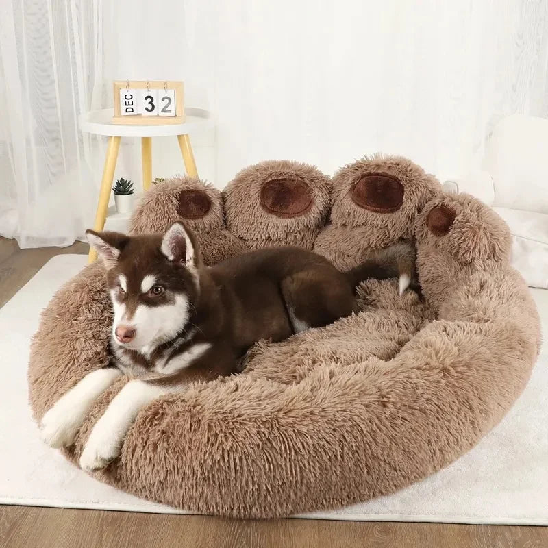 Winter Bear‑Paw Shaped Pet Sofa Bed Soft - MyPetDollar.com