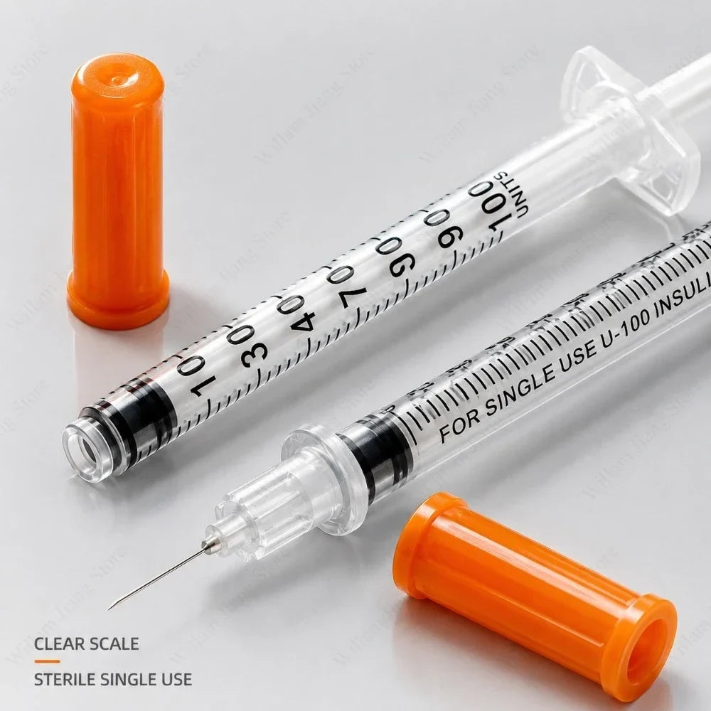 Orange Cap Needle Disposable Syringe 0.5/1ml - MyPetDollar.com