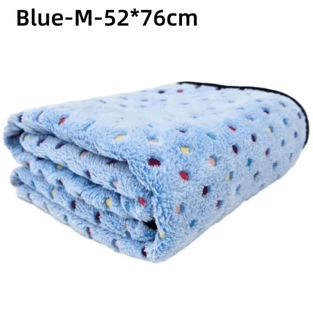 Washable Ultra-soft Pet Bed Blanket Cute Dot Pattern Breathable – 12 Colors