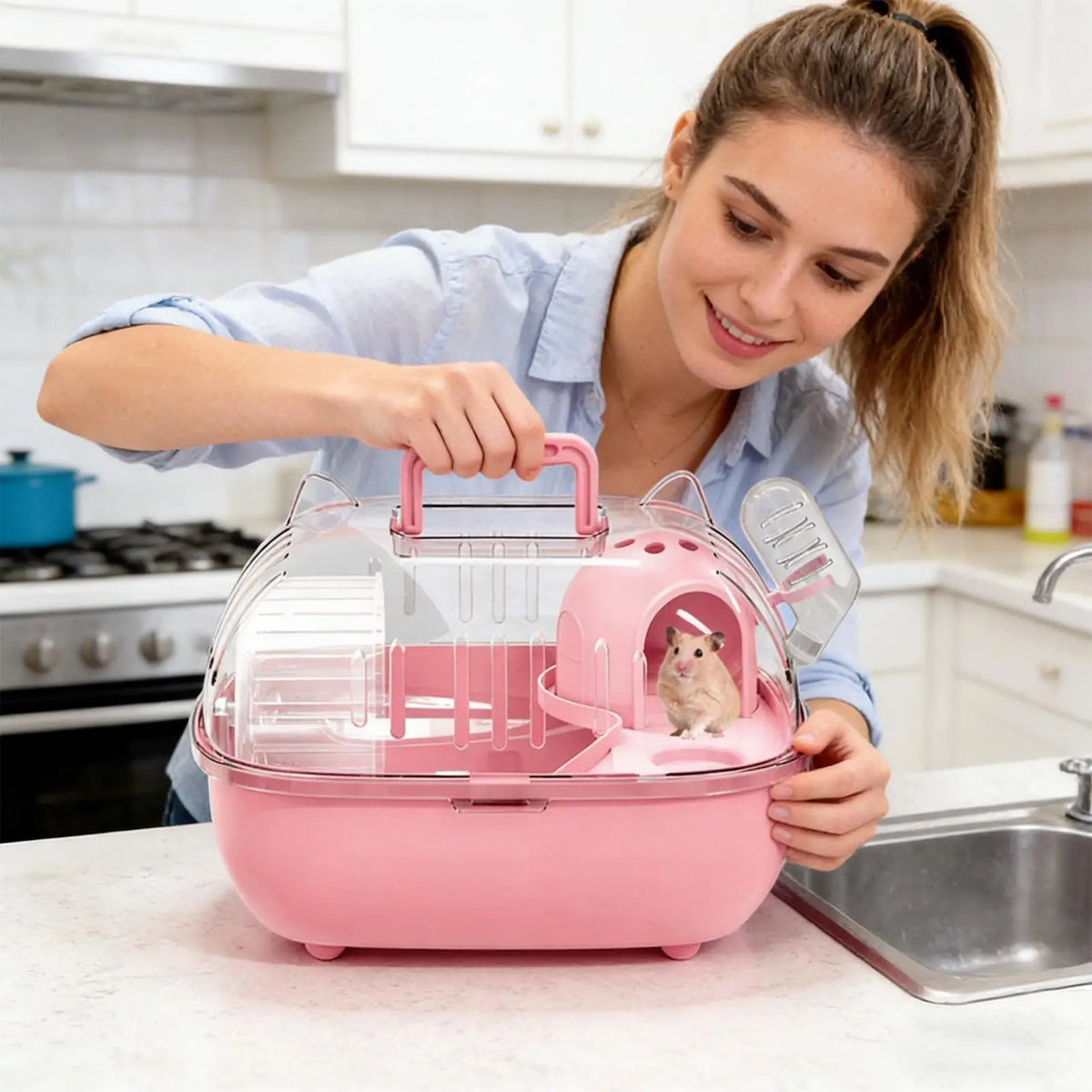Hamster Carrier Bag Double Layer Clear Cover - MyPetDollar.com