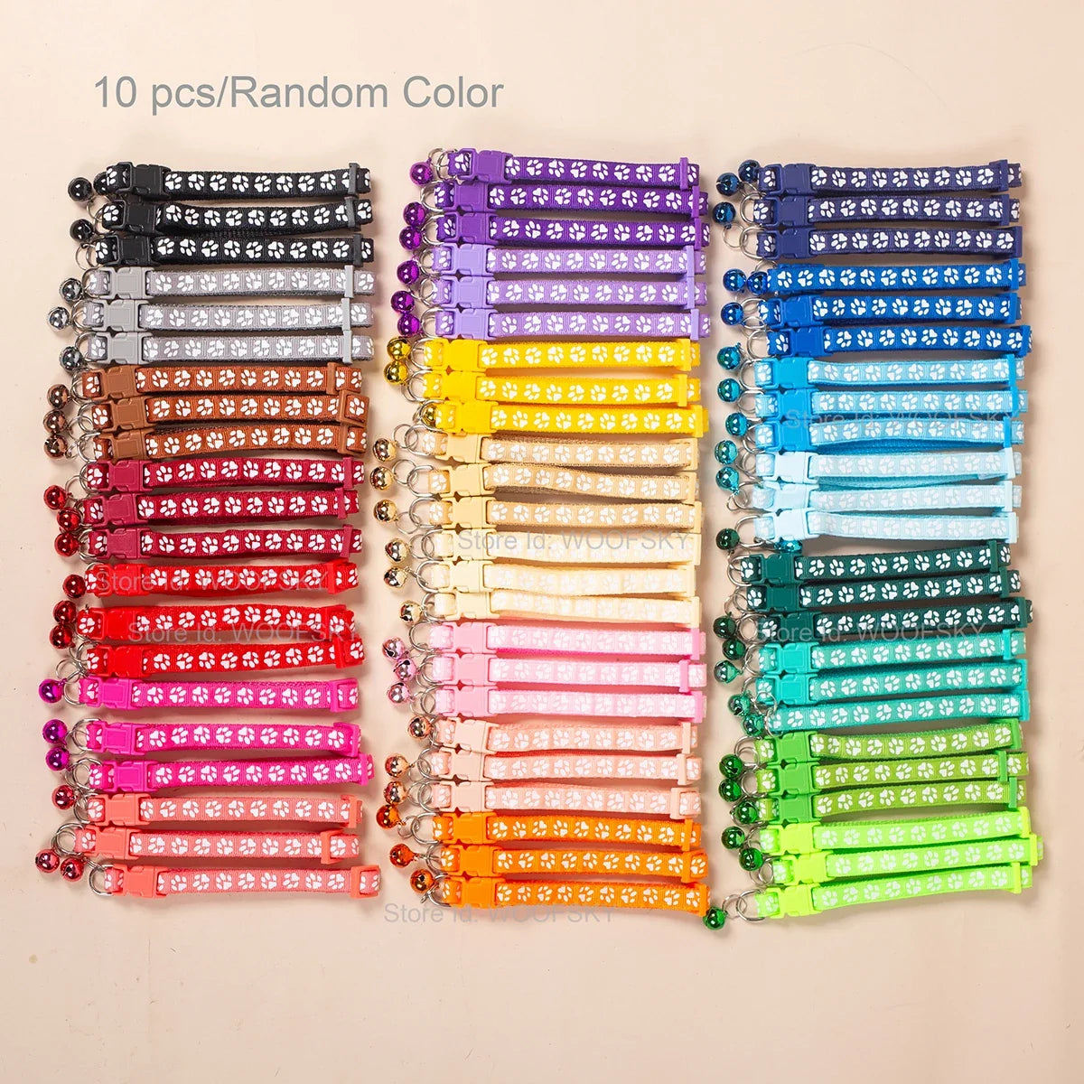 10pcs Colorful Pet Collars with Bell 23 - MyPetDollar.com