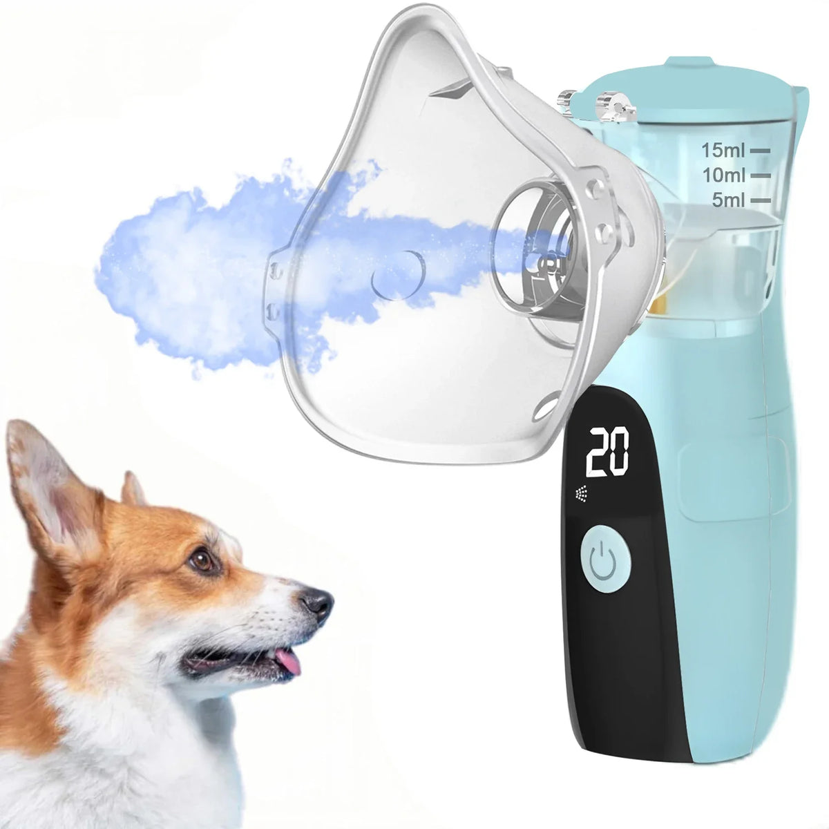 Handheld Dog & Cat Nebulizer Low Noise Animal Inhaler Machine – 5 Colors