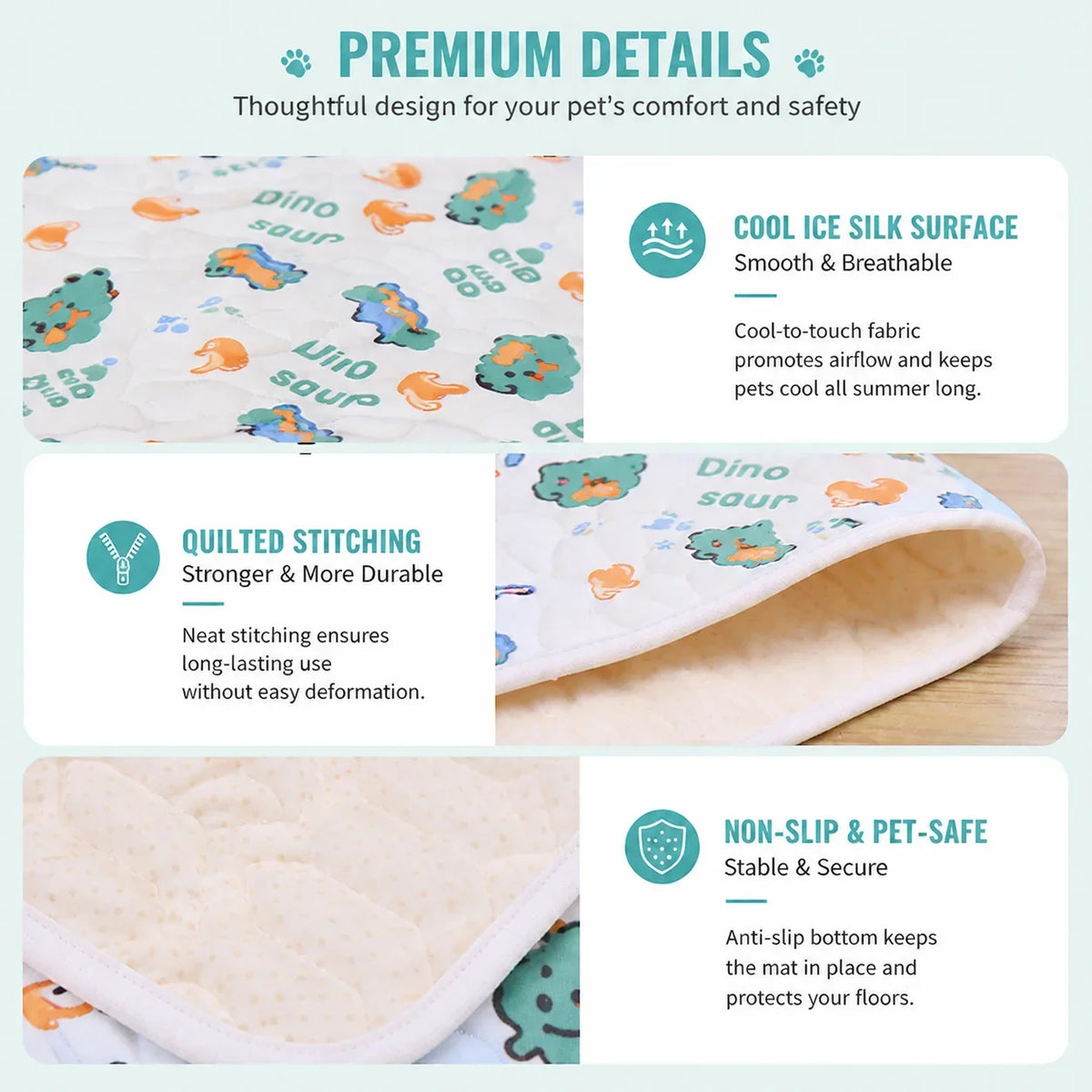 Pet Cooling Mat Ice Silk Latex Dog Cat - MyPetDollar.com