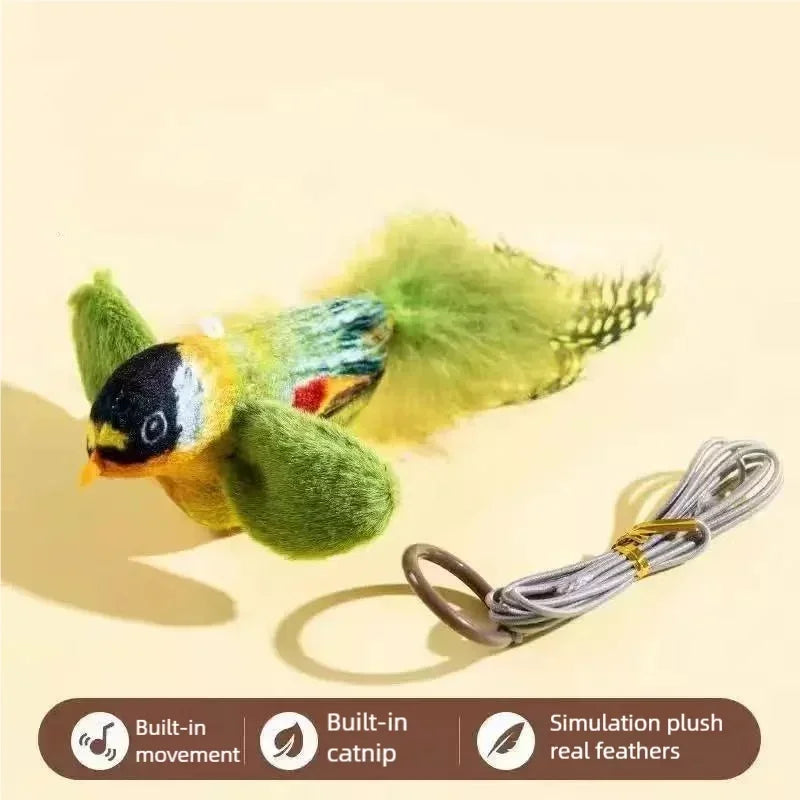 Smart Touch Activated Chirping Bird Cat Plaything
