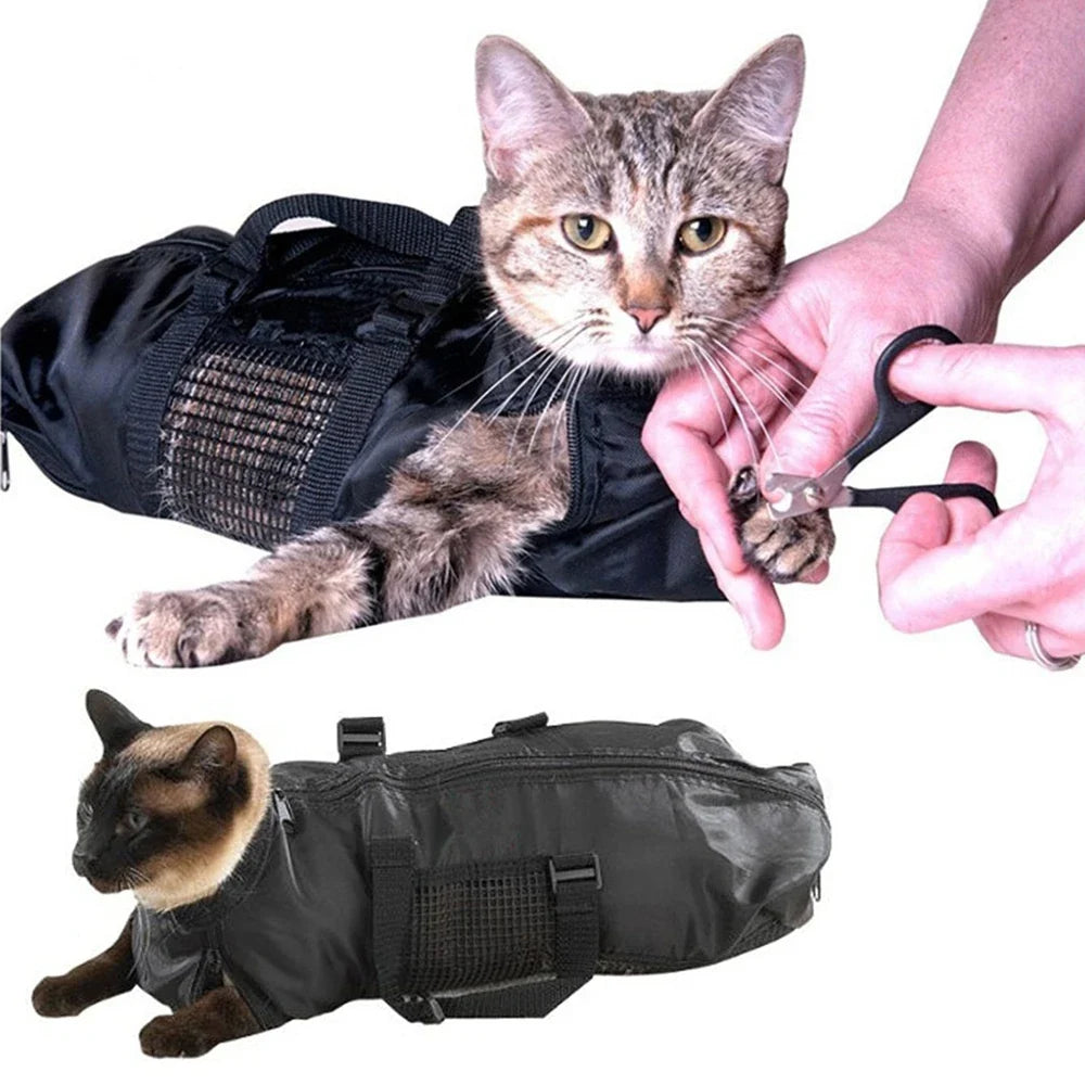 Mesh Cat Grooming Bathing Bag Oxford Cloth - MyPetDollar.com