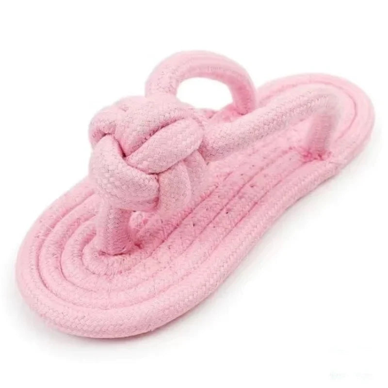 Interactive Pet Chewing Toy for Dogs Cotton Slipper Rope – 10 Colors