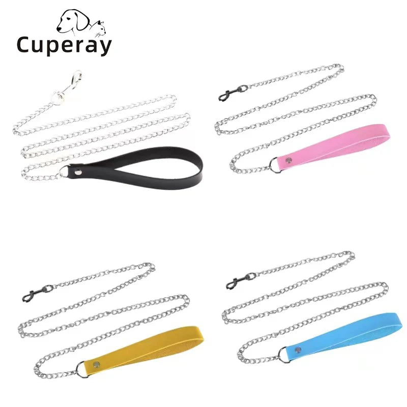 Leather Dog Leash Metal Alloy Pet Dog Leash - MyPetDollar.com