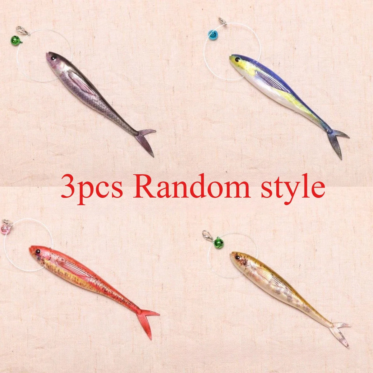 Simulation Fish Cat Plaything Teasing Stick Interactive 3D – 6 Colors