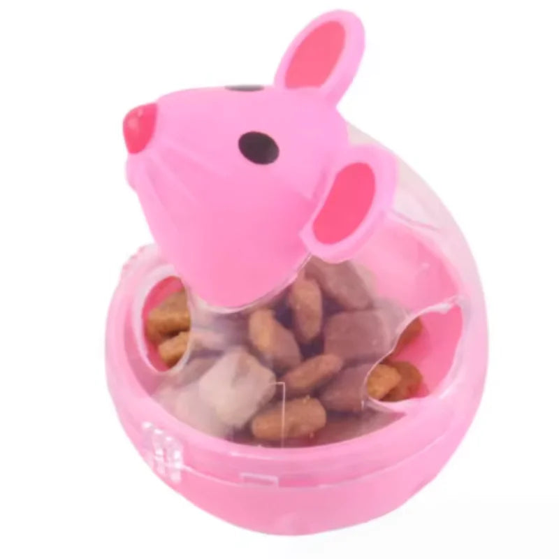 Pet Feeder Cat Plaything Mouse Rolling Food Dispenser
