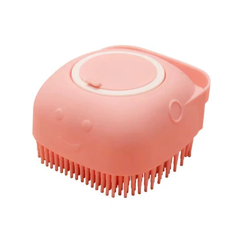 Pet Shower Grooming Brush Silicone Massage Scrubber Bubble Maker