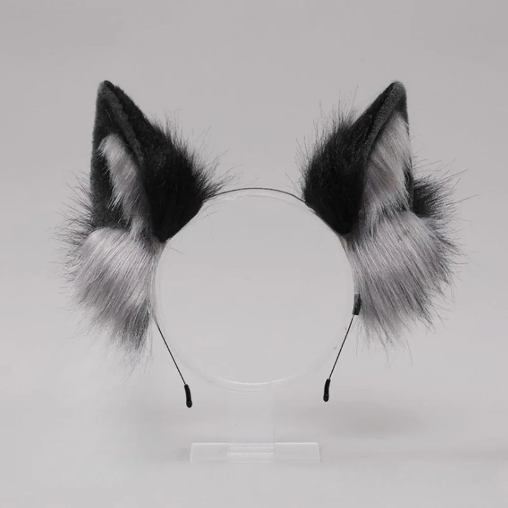 Plush Funny Lolita Cat Ears Headband Animals Hair Hoop Wolf Dog