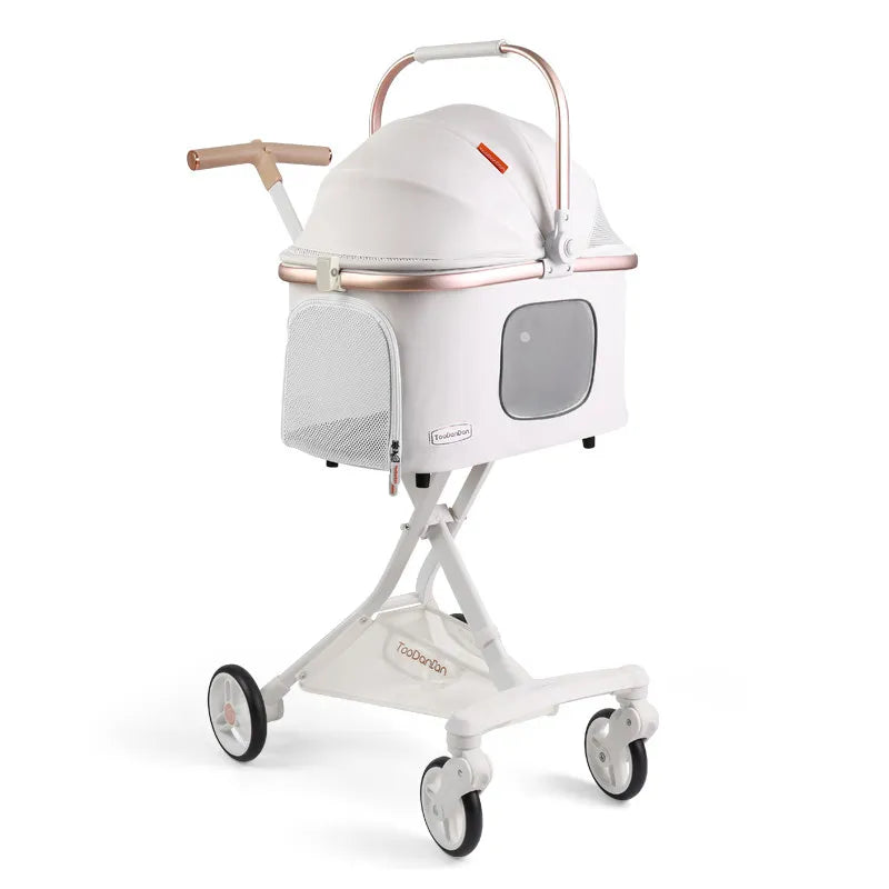 Foldable Detachable Pet Stroller Lightweight Travel Cart – Small Pet Supplies