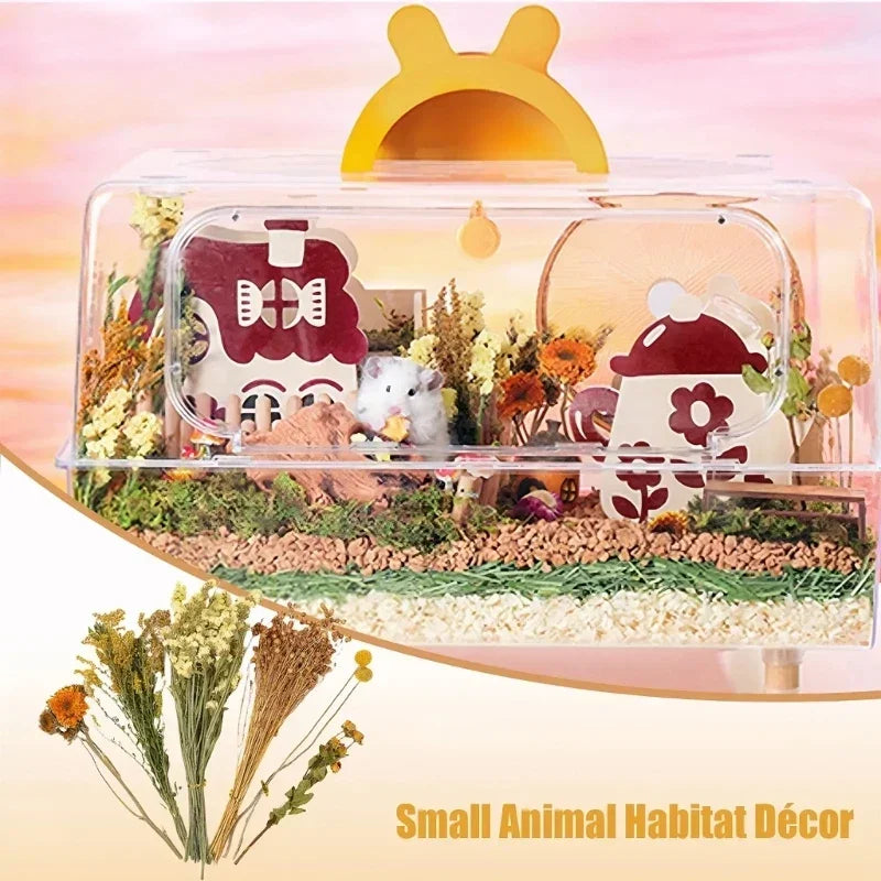 Handcrafted Hamster Cage Decors Dried Flower - MyPetDollar.com