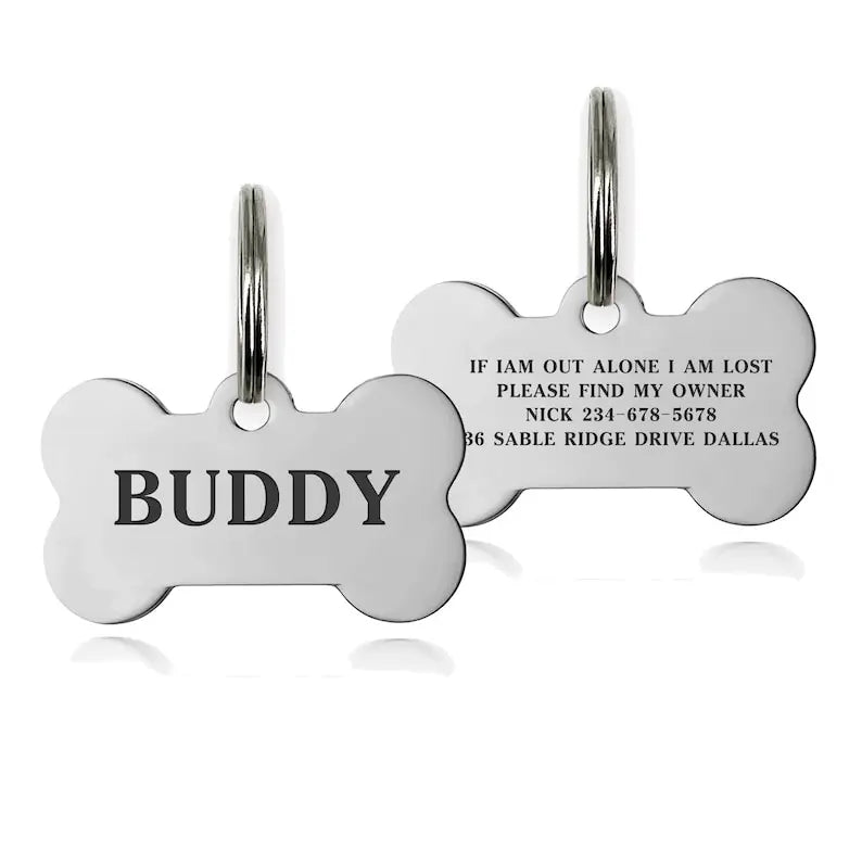 Premium Engraved Personalised Dog ID Tag Dog - MyPetDollar.com