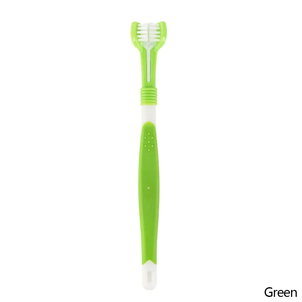 Three Sided Pet Toothbrush Three-head