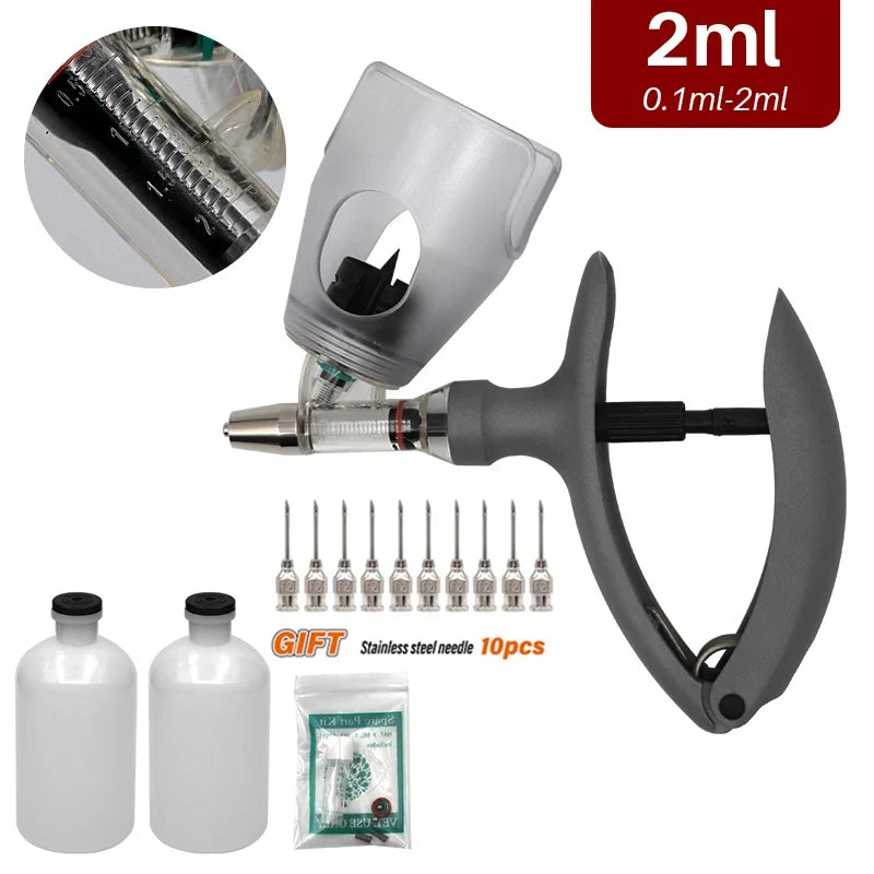 1ml 2ml 5ml Automatic Veterinary Continuous Syringe, Adjustable