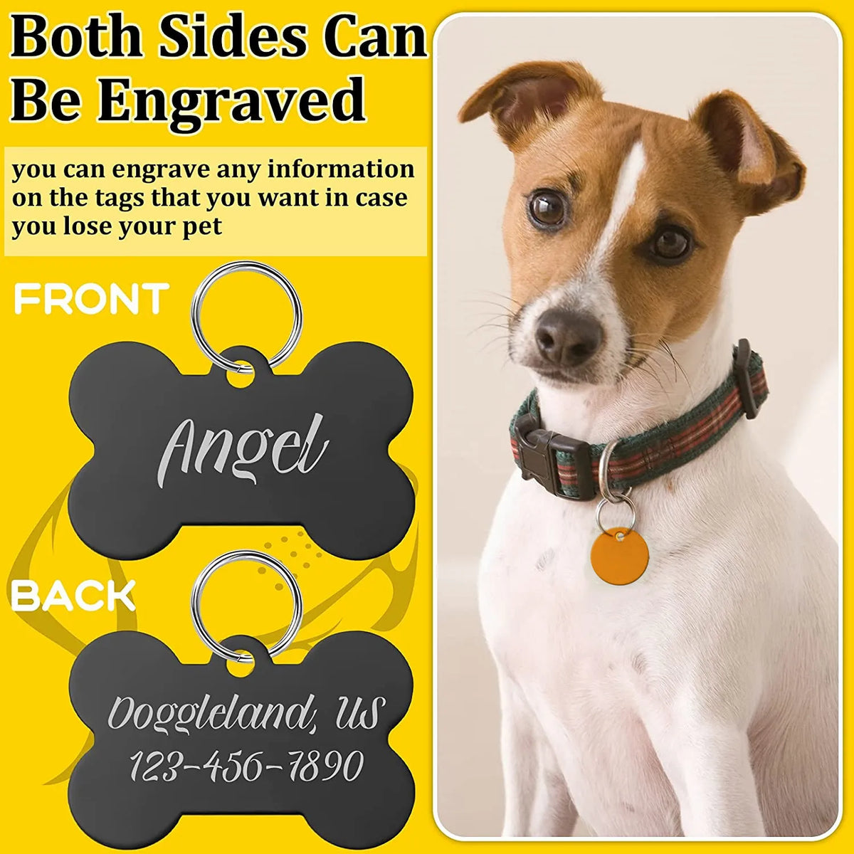 2pcs Free Laser Engraving Pet Dog ID Tag Cat - MyPetDollar.com