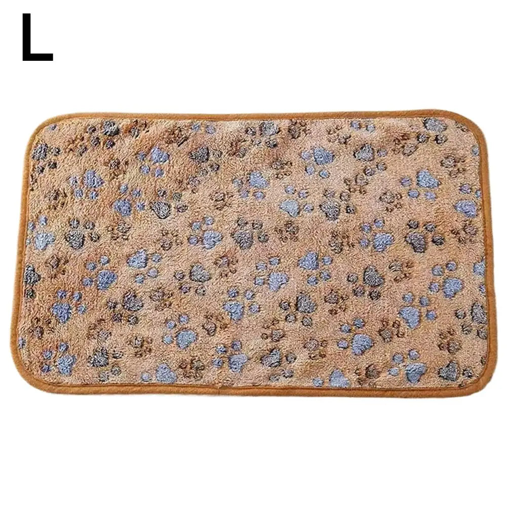 Washable Pet Warm Blanket Flannel Double Thick Fleece Paw Print Non, Soft
