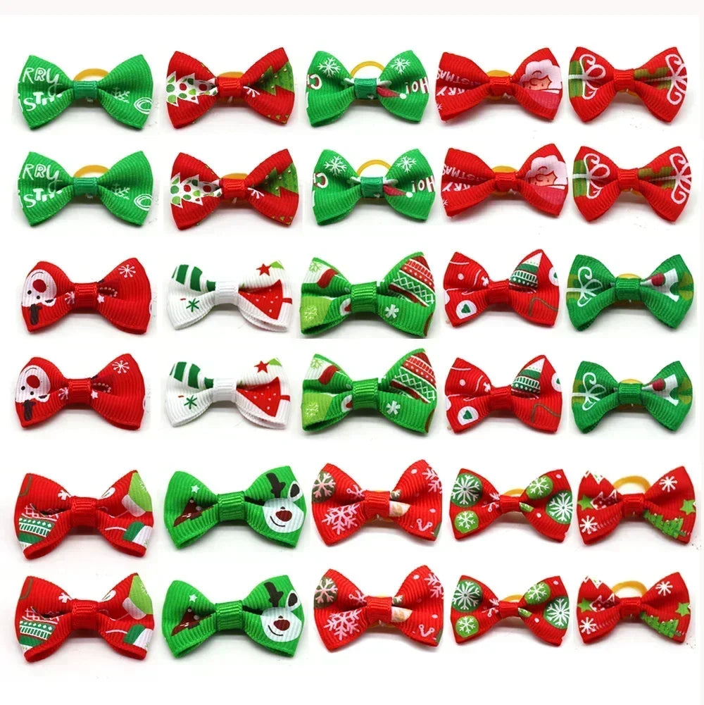 50pcs Christmas Dog Bows Pet Cat Dog Pet Bow - MyPetDollar.com