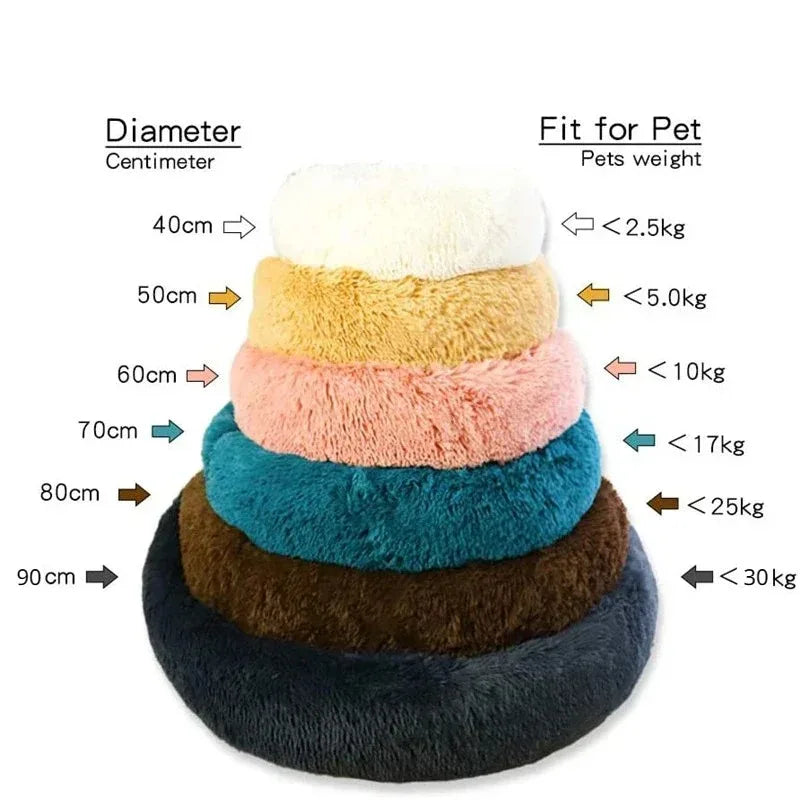 Round Dog Bed Winter Warm Cat Bed Plush - MyPetDollar.com