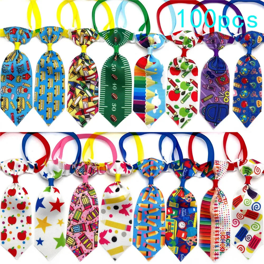 50 Dog Bow Tie Back to School Style Pet Supplies Small – 4 Colors