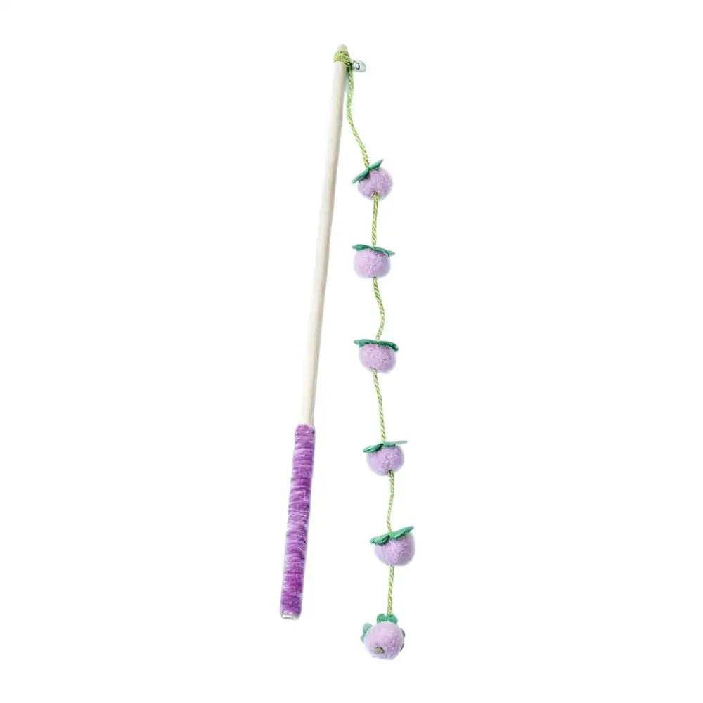 Cat Wand Toys 15.7 Inch Wooden Fruit-shaped – 3 Colors