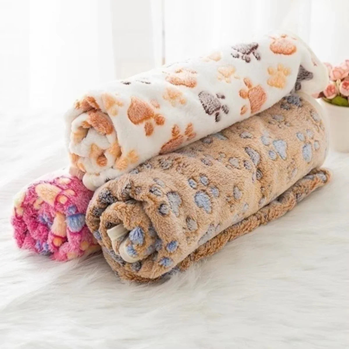 Multicolor Soft Fluffy Pet Blanket with Cute - MyPetDollar.com