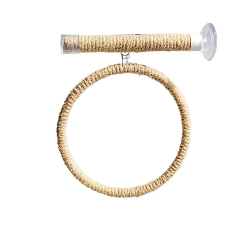 Suction Cup Bird Plaything Swing Set Linen Rope, Non-Slip
