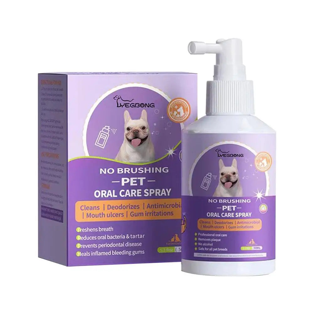 1- Portable Pet Teeth Cleaning Spray for Dogs & Cats Breath