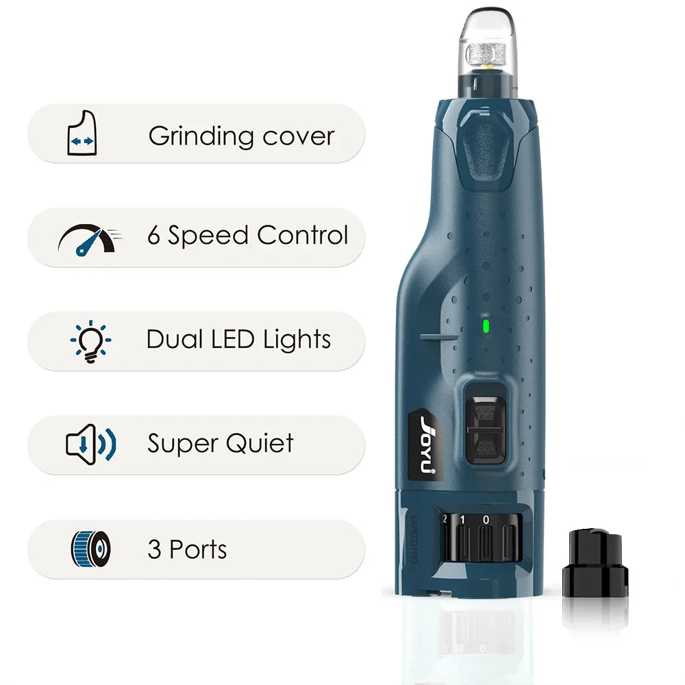 Dog Nail Grinder Dustproof with 2 LED Light, Quiet